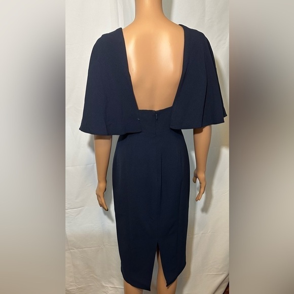 Dress The Population Navy Louisa Flutter Sleeve Sheath Dress Small (Best Fits XS - Picture 8 of 9